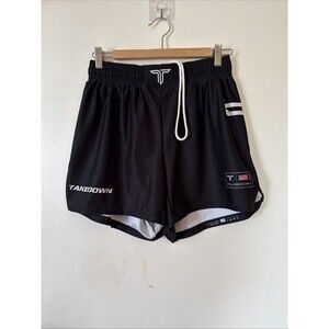 Takedown Shorts Black Solid 5” Inseam BJJ Wrestling Training | Men's Large